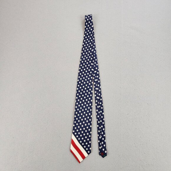 Tommy Hilfiger NEW 100% Silk Stars and Stripes Vintage Tie Americana Patriotic - Picture 2 of 13